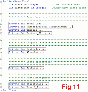 Finite State Machine program listing